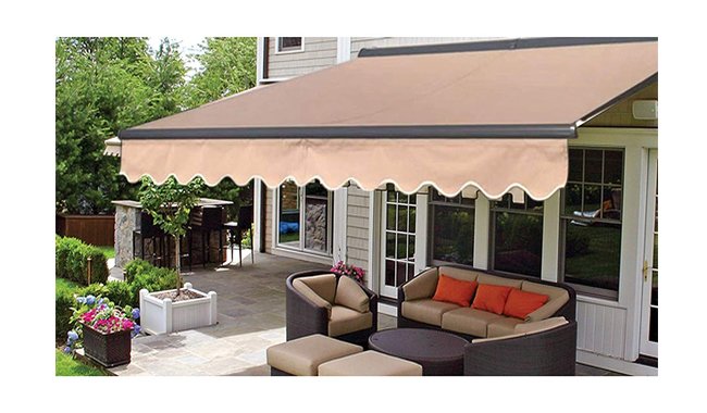 Aleko Half Cassette Retractable Patio Awning