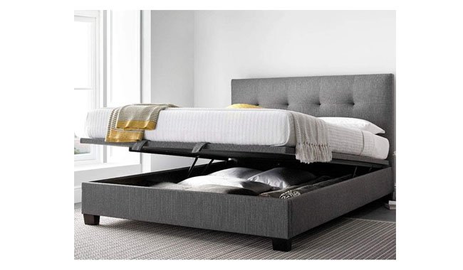Happy Beds Yorkie Grey Fabric Modern Bed