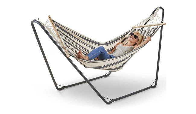 VonHaus Single Hammock with Metal Frame