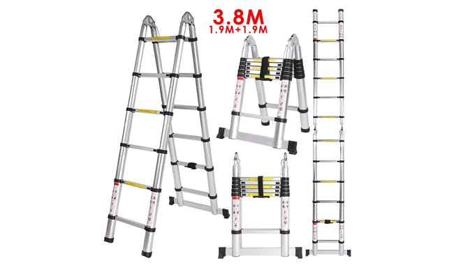 Homdox Aluminum Telescopic Ladder Homdox Aluminum Telescopic Ladder