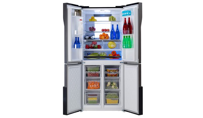 Hoover HFDN 180BK Freestanding American Fridge Freezer
