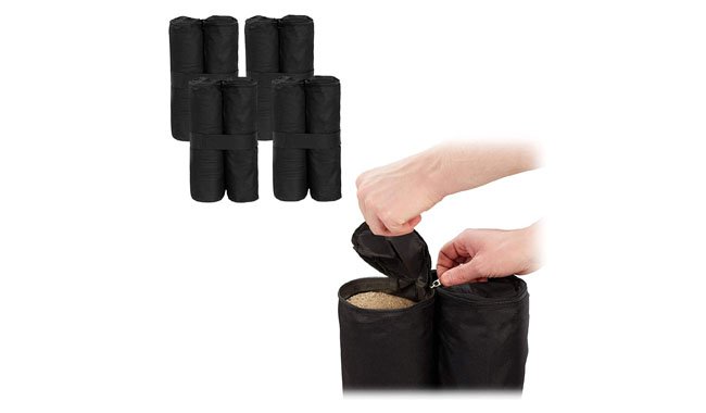 Relaxdays Black Gazebo Weight Bags Relaxdays Black Gazebo Weight Bags