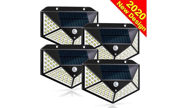 Dekugaa 100 LED Solar Motion Sensor Wall Light