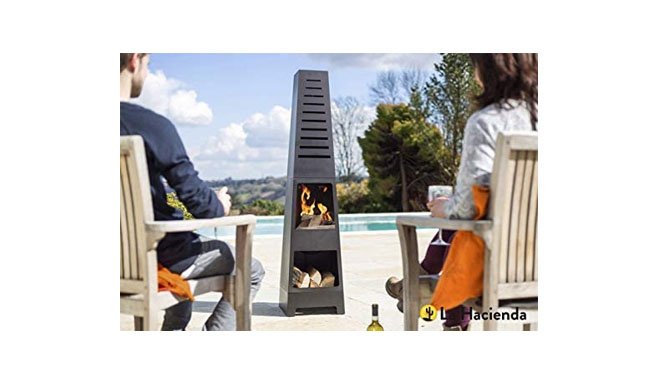 La Hacienda Skyline Black Steel Garden Chiminea